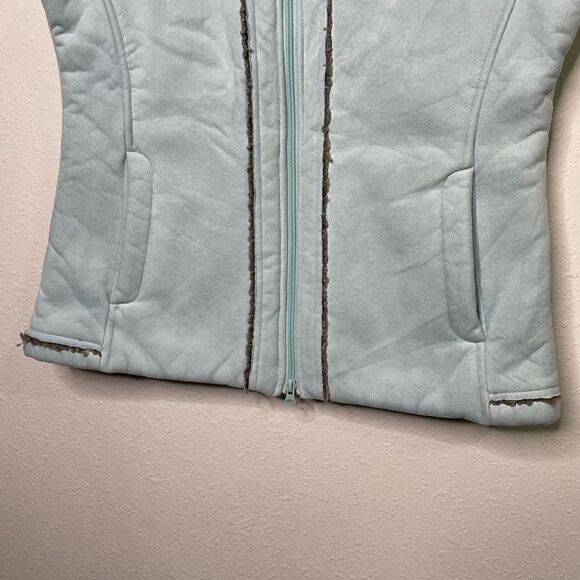 Woolrich Women’s Blue Aquifer Sherpa Lined Faux Suede Vest Size L - Picture 3 of 9